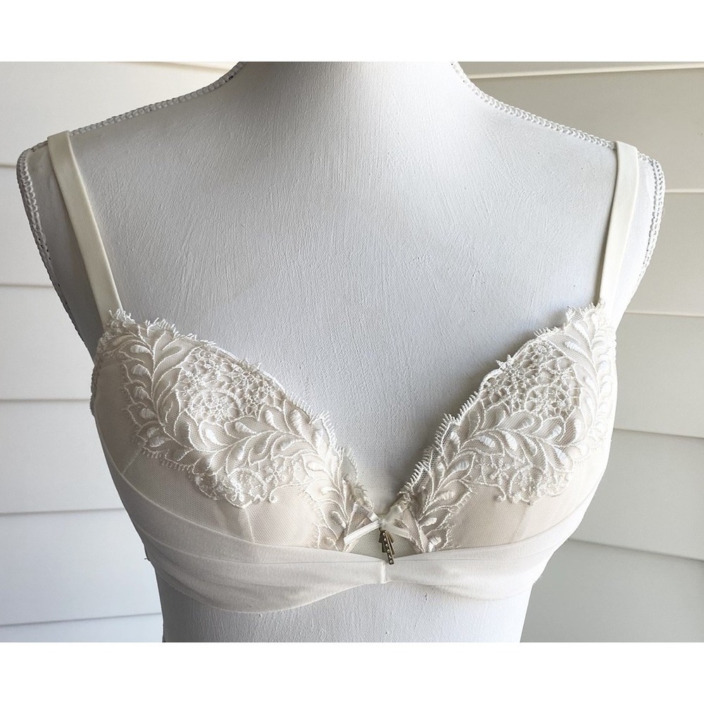 Simone Perele Cream Ivory Lace Underwire Bra Romantic Coquette Wedding 36B
